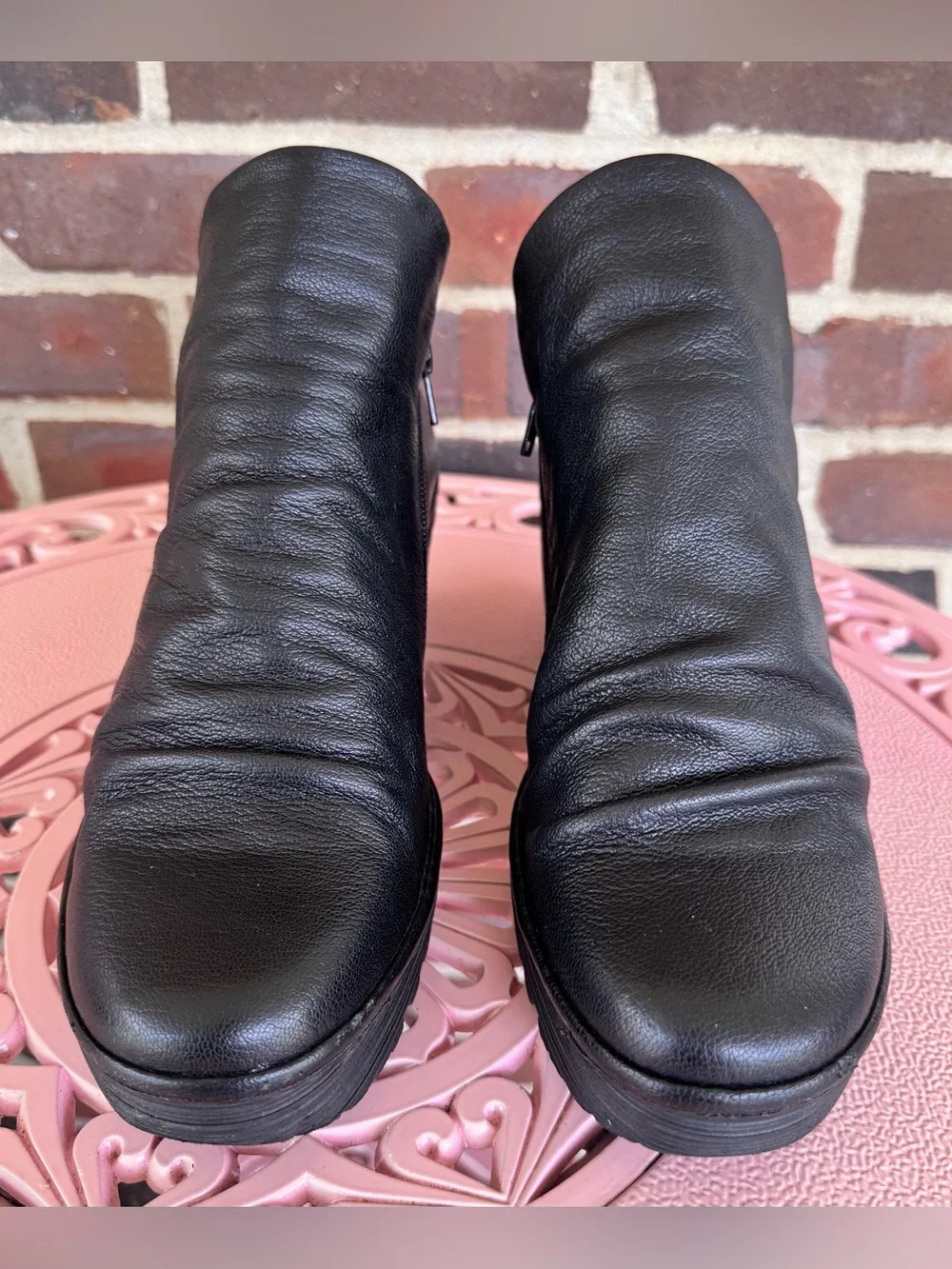 Fly London Women’s Size 10 Black Leather Wedge Ankle Boots/Booties